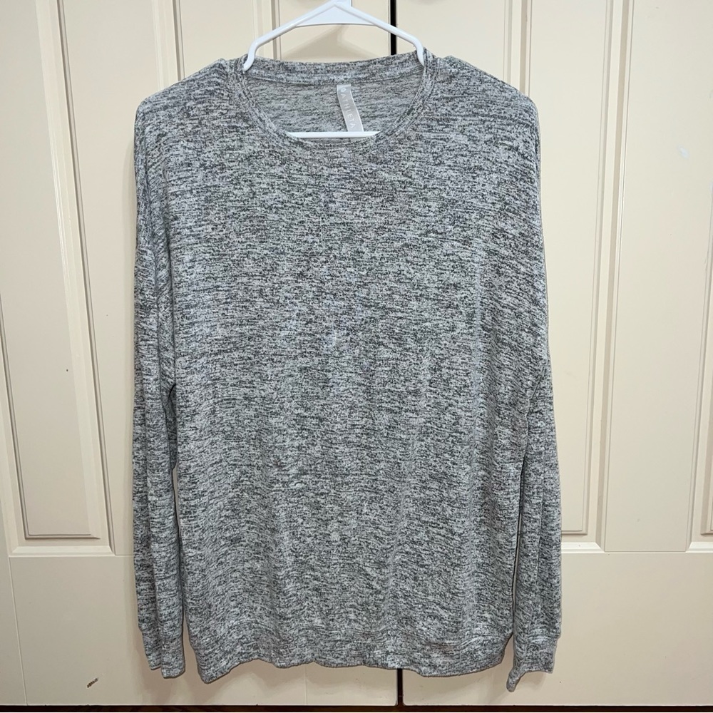Athleta Gray Oversized Super Stretchy Jersey Knit Long Sleeve Shirt Size Small - Picture 6 of 6